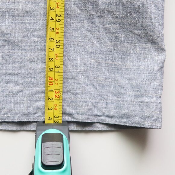 Theory Linen Gray Blue Button Down Short Sleeve Mini Shirt Dress Spring Summer S - Picture 7 of 13